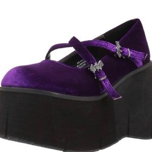 🕷DEMONIA🕷| Kera-10 Velvet Platform Mary Jane Shoes